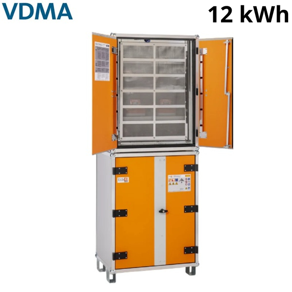 Szafa zabezpieczająca Topserw BATT L, ładowanie akumulatorów, 230V, 6 półek, 36 gniazd, nóżki, Basic 8/20, (VDMA 24994)