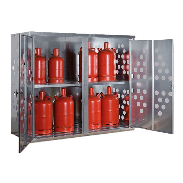 Szafka na butle gazowe K-GFS, 9*butla 33 kg, S*G*W* 960*720*1435 mm, 2-drzwiowa