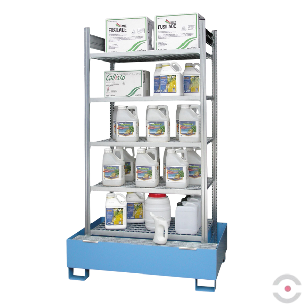 Regał półkowy Topserw, 5*półka (kratownica), 1*wanna lakier. 210 l, S*G*W 1060*635*2100 mm