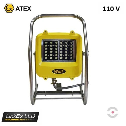 Lampa robocza Ex ATEX Topserw WOLF WF-300XLH, zasilanie 110 V, kabel 10 m, wtyk/gniazdo, 2*18*LED, Zone ‘1’, ‘21’