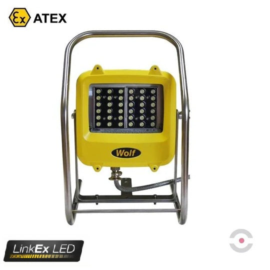 Lampa robocza Ex ATEX Topserw WOLF WF-300XLL, zasilanie 24 V, kabel 20 m, wtyk, 2*18*LED, Zone ‘1’, ‘21’