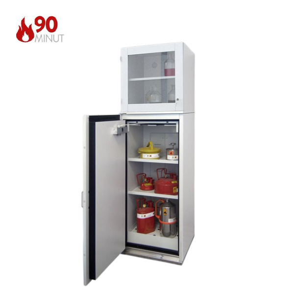 Szafa kombinowana Topserw COMBI-90 M, 1 półka, 2 moduły, drzwi lewe, szare, LAB, 90 min