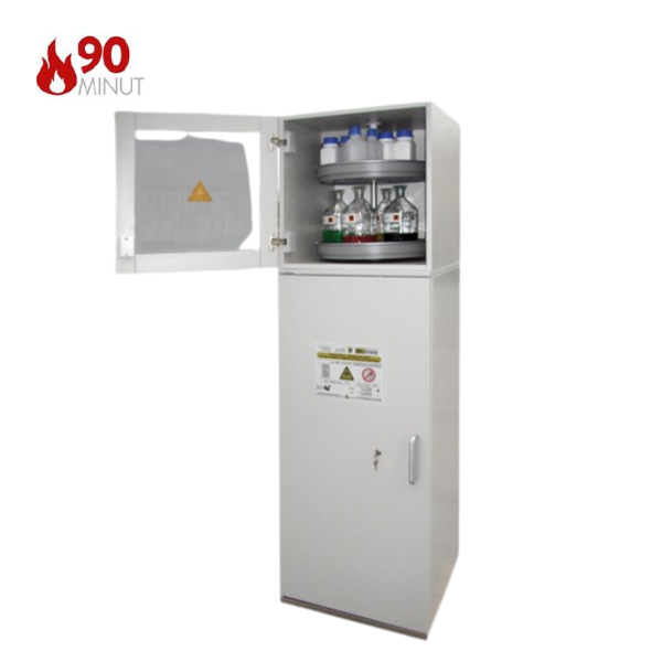 Szafa kombinowana Topserw COMBI-90 M, stojak, 2 moduły, drzwi lewe, szare, LAB, 90 min