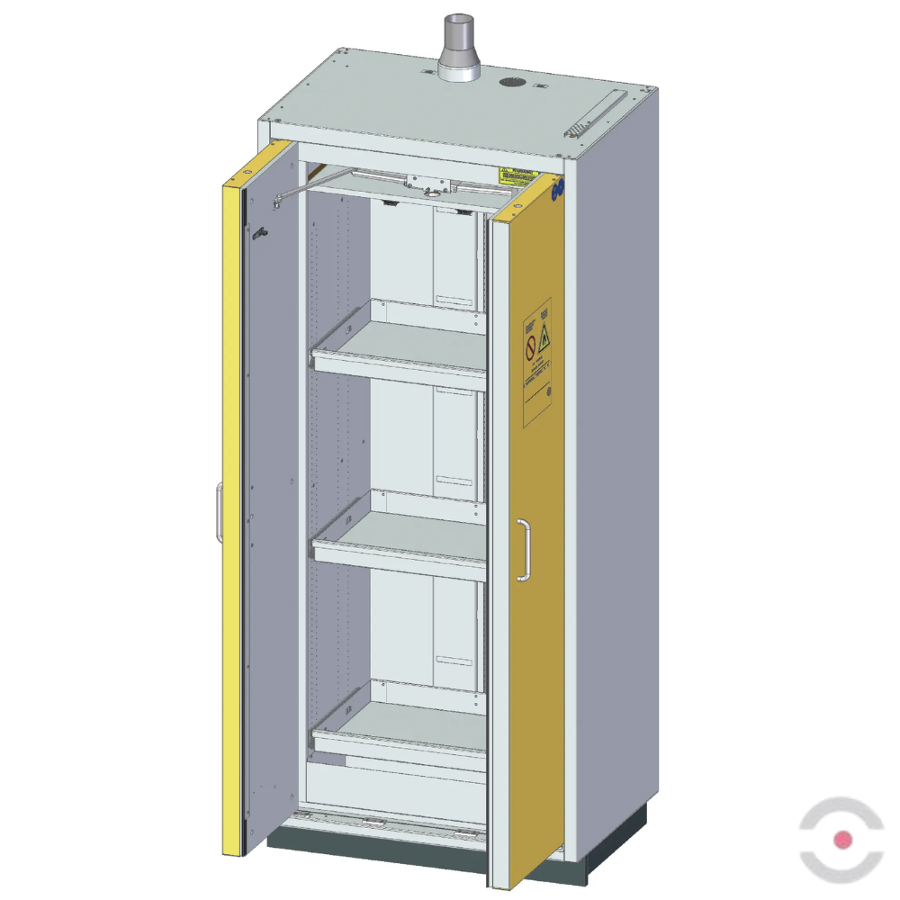 Szafa ognioodporna Topserw PRIME-90 L, 3 półki wysuwane, drzwi CLA żółte, CLASSIC, 90 min