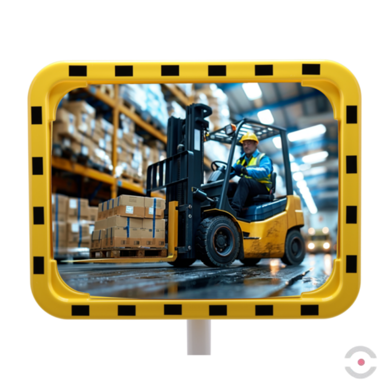 Lustro przemysłowe Dancop, Newton, 60*80 cm, akryl, żółto-czarne