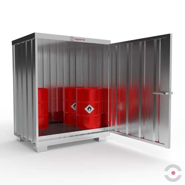 Magazyn chemiczny nieizolowany Topserw, SLH 1*1, S*G*W 1700*1300*2015 mm, 220 l, galwanizowany, jednomodułowy