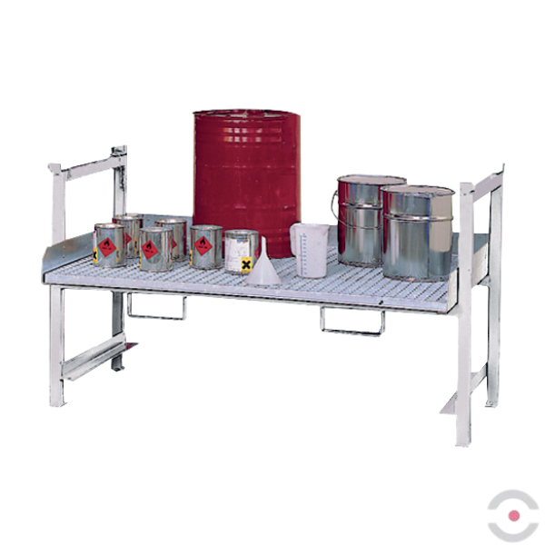 Regał piętrowy (STR-G) do wanny wychwytowej (WSP/E2), S*G*W 1390*1000*790 mm, półka (kratownica) na małe pojemniki