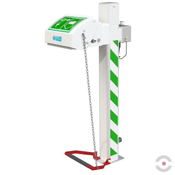 Myjka do oczu Hughes, Ex ATEX, mocowana do podłogi, stal galwanizowana, mrozoodporna -20°C