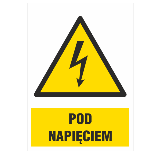 Znak elektryczny Pod napięciem 52x74mm F (2EOA)