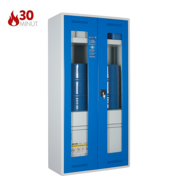 Szafa kombinowana Topserw COMBI-30 L, beczka 60 l, drzwi GL niebieskie, CHS FAS, 30 min