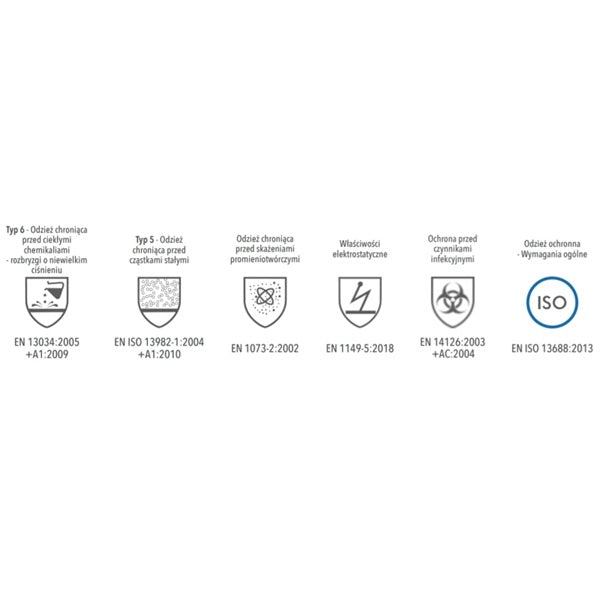 Kombinezon ochronny OxyChem C310 MPFL, typ 4,5,6, rozmiar S, biały