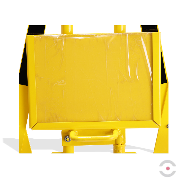 Zestaw 2 szt. Bariera nożycowa, dł. 2*2000 mm, słupek, kółka, czarny/żółty