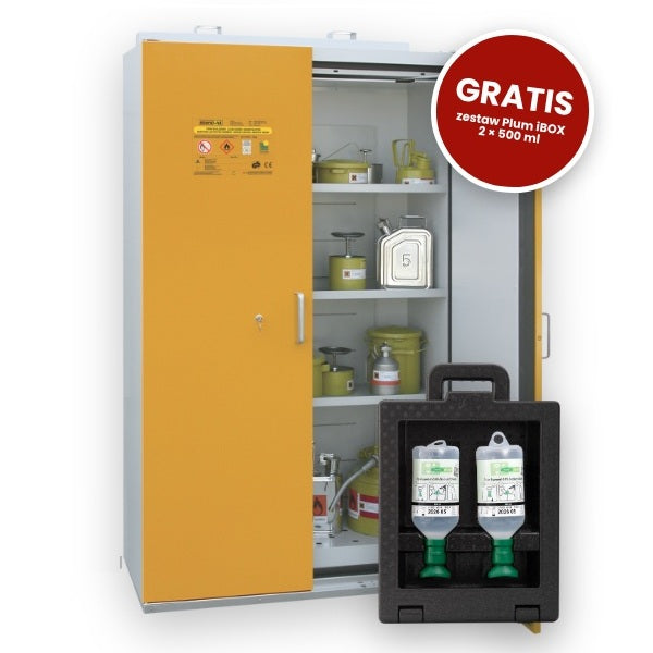 Szafa ognioodporna Topserw SAFE-90 XL, 3 półki, blacha stalowa, drzwi żółte, SiS, 90 min