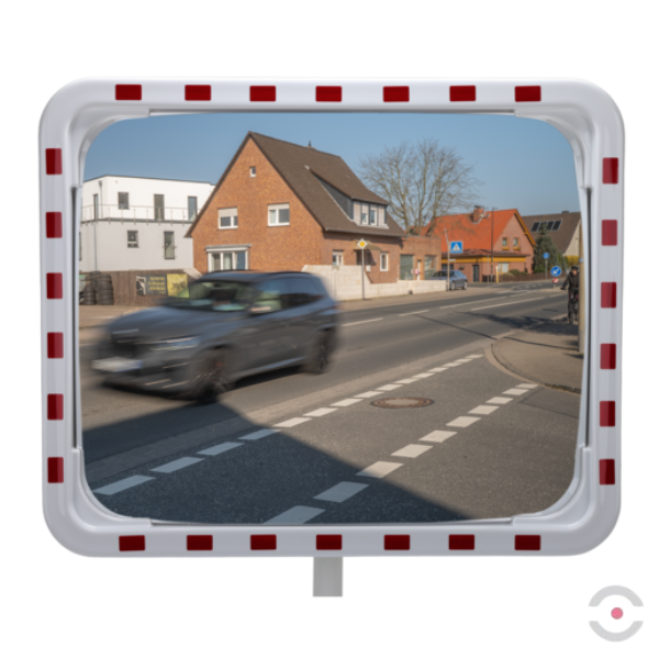 Lustro przemysłowe Dancop, Madrid, 80*100 cm, akryl, biało-czerwone