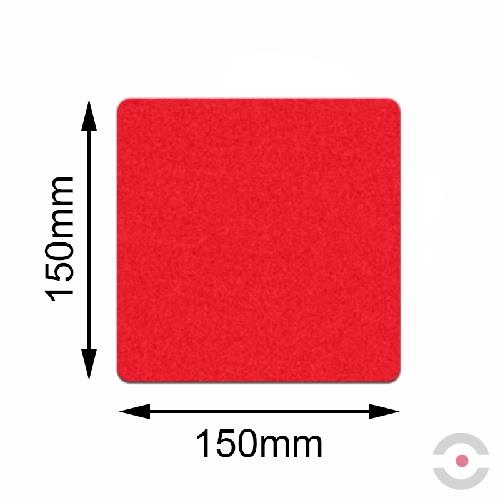 Oznakowanie podłogi z antypoślizgową powierzchnią SAFETY, kwadrat, 150x150 mm, czerwona, opakowanie 10 szt