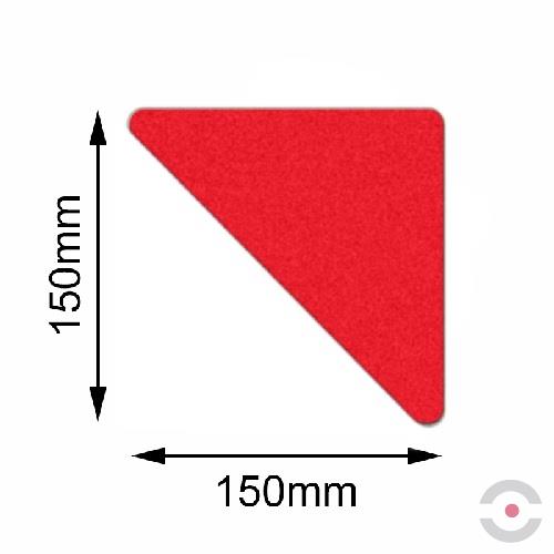 Oznakowanie podłogi z antypoślizgową powierzchnią SAFETY, trójkąt, 150x150 mm, czerwona,  opakowanie 10 szt