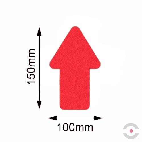 Oznakowanie podłogi z antypoślizgową powierzchnią SAFETY, strzałka, 100x150 mm, czerwona, opakowanie 10 szt
