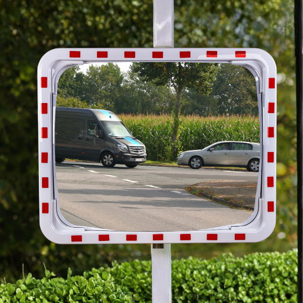 Lustro przemysłowe Dancop, Madrid, 80*100 cm, akryl, biało-czerwone