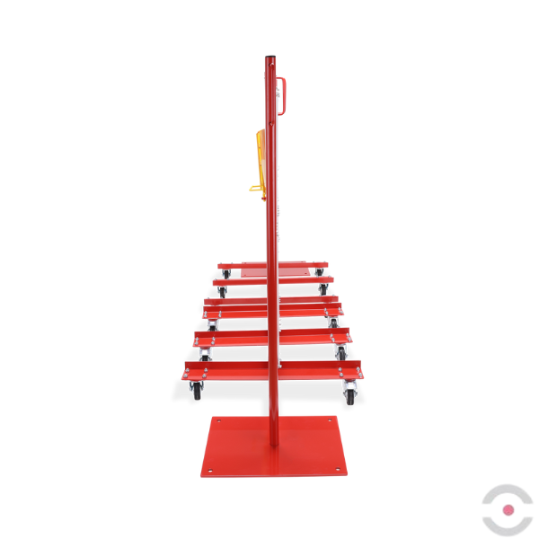 Zestaw 2 szt. Bariera nożycowa dł. 2*8000 mm, słupek, kółka, czerwony/biały