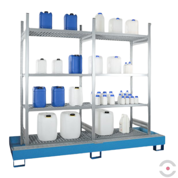 Regał półkowy Topserw, 2*4*półka (kratownica), 1*wanna lakier. 210 l, S*G*W 2085*635*2100 mm