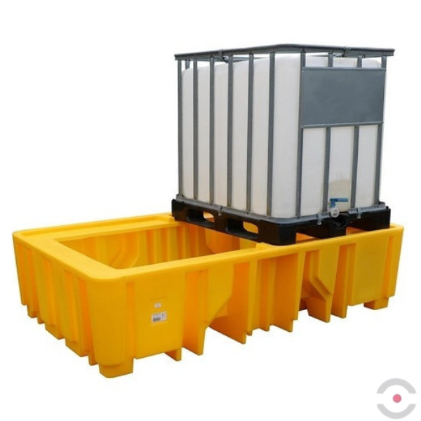 Wanna wychwytowa polietylenowa Topserw 1238 l, IBC 2*1000 l, bez kratownicy, żółty, MEGA