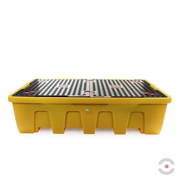 Wanna wychwytowa polietylenowa Topserw 1200 l, IBC 2*1000 l, stos, kratownica, żółty, MEGA