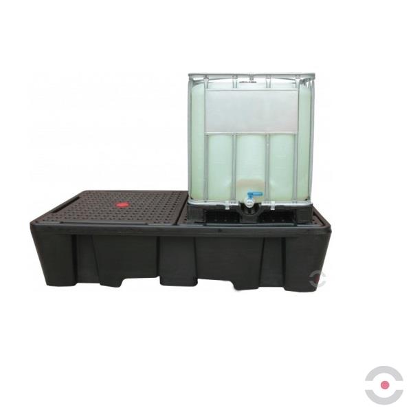 Wanna wychwytowa polietylenowa Topserw 1130 l, IBC 2*1000 l, kratownica, czarny, MEGA