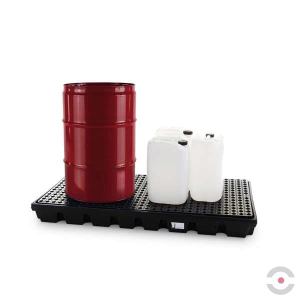 Platforma robocza polietylenowa Topserw 100 l, beczka 2*200 l, wanna wychwytowa, czarny, LOW