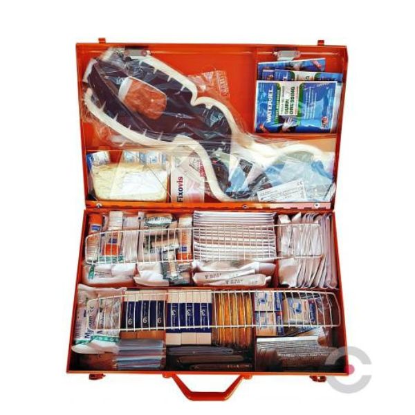 Punkt pierwszej pomocy dla galerii handlowych szafa, Zestaw Pierwszej Pomocy typu C, kolor pomarańczowy