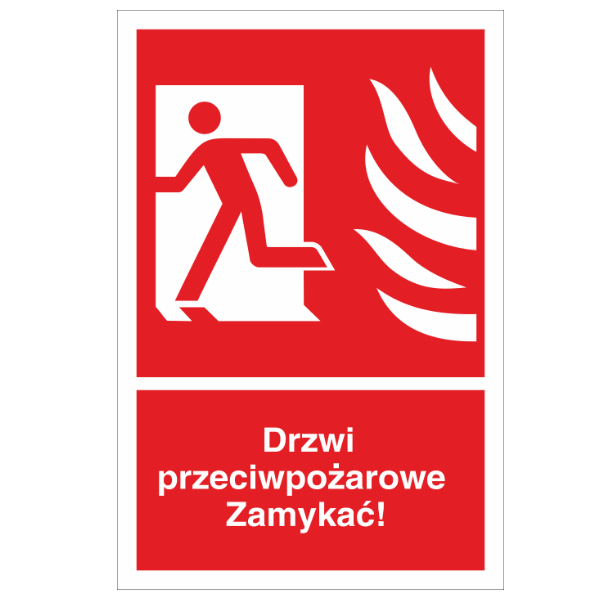 Znak ppoż Drzwi przeciwpożarowe zamykać 150x205mm FS (29P)