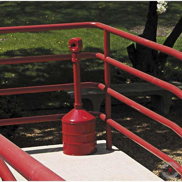 Popielnica zewnętrzna stalowa Heavy Duty na niedopałki, pojemność 19 l, czerwony