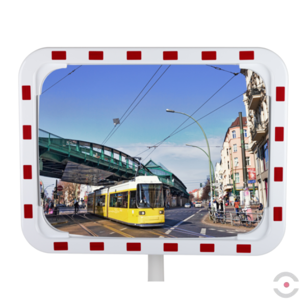 Lustro przemysłowe Dancop, Madrid, 60*80 cm, akryl, biało-czerwone