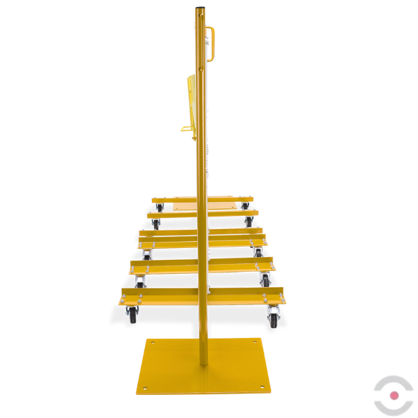 Zestaw 2 szt. Bariera nożycowa dł. 2*8000 mm, słupek, kółka, czarny/żółty