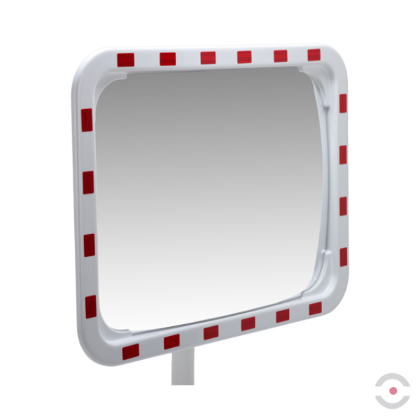 Lustro przemysłowe Dancop, Madrid, 60*80 cm, akryl, biało-czerwone