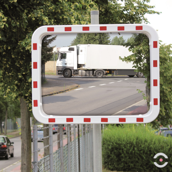 Lustro przemysłowe Dancop, Madrid, 60*80 cm, akryl, biało-czerwone