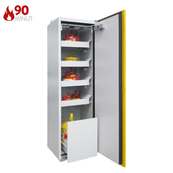 Szafa ognioodporna Topserw PRIME-90 M, 3 półki/1 szuflada wysuwane, drzwi żółte, SiS ES, 90 min