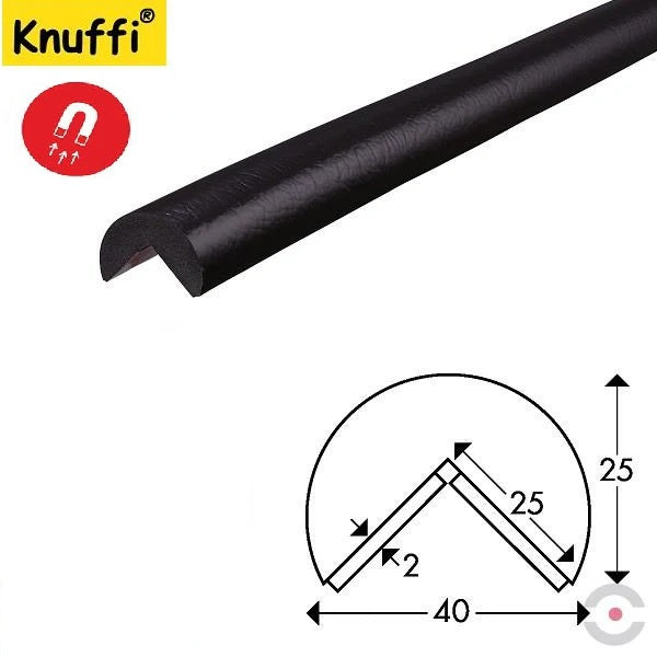 Elastyczny profil ostrzegawczo-ochronny Knuffi, typ A, magnetyczny, czarny, 1000 mm