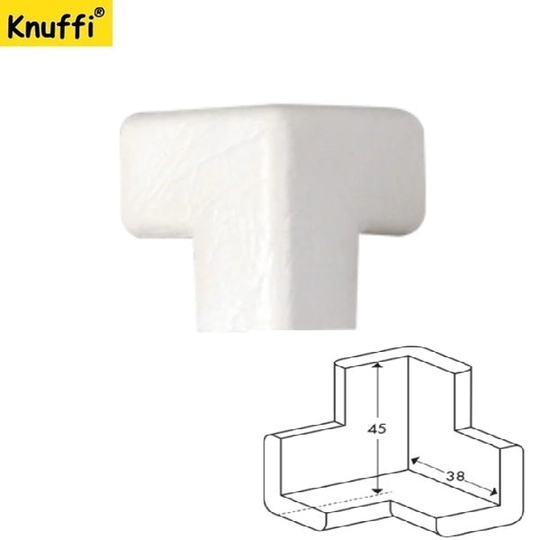 Narożnik ochronny blatu Knuffi, typ E3D, 3 wymiarowy, biały