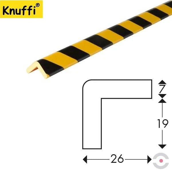Elastyczny profil ostrzegawczo-ochronny Knuffi, typ E, żółty/czarny, 1000 mm