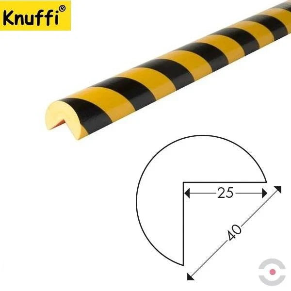 Elastyczny profil ostrzegawczo-ochronny Knuffi, typ A, żółty/czarny, 1000 mm