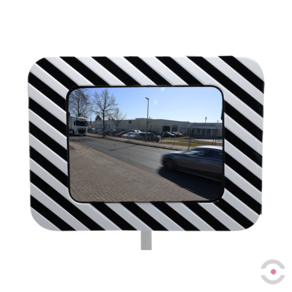 Lustro drogowe Dancop, Lyon, 60*80 cm, poliwęglan, biało-czarne