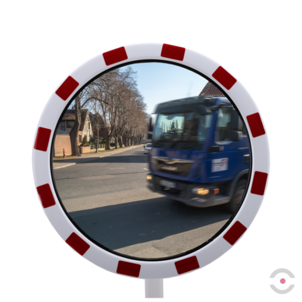 Lustro drogowe Dancop, Rome, poliwęglan, 60 cm, biało-czerwone