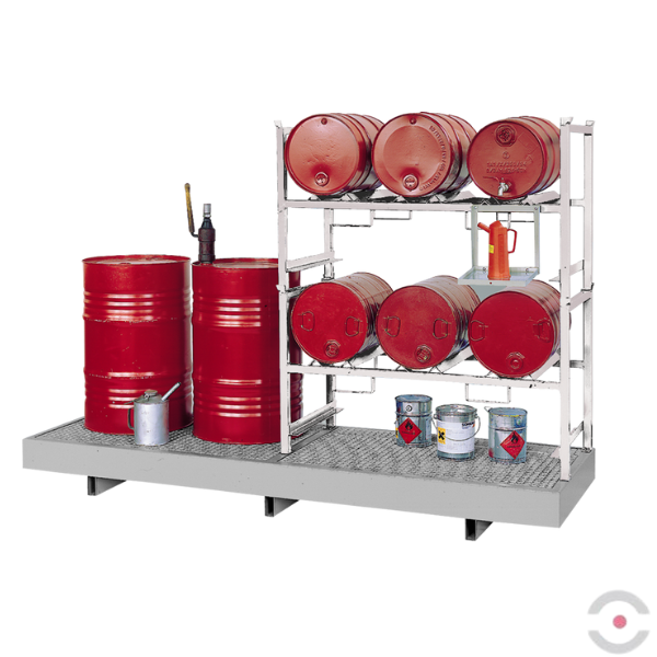 Regał piętrowy (STR-3) do wanny wychwytowej (WSP/E2), S*G*W 1390*650*790 mm, 3*60 l poziomo