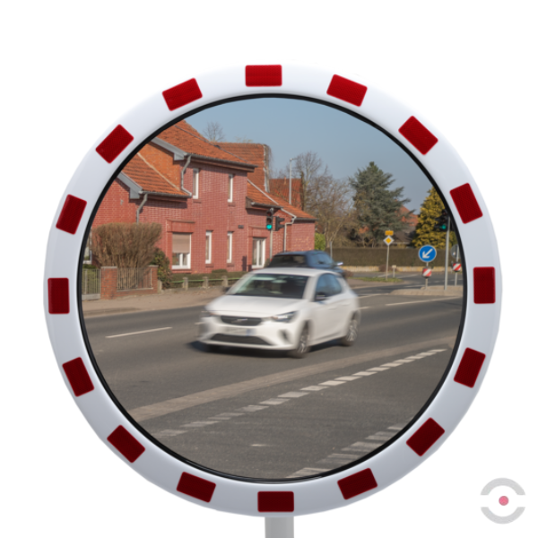 Lustro drogowe Dancop, Rome, poliwęglan, 80 cm, biało-czerwone