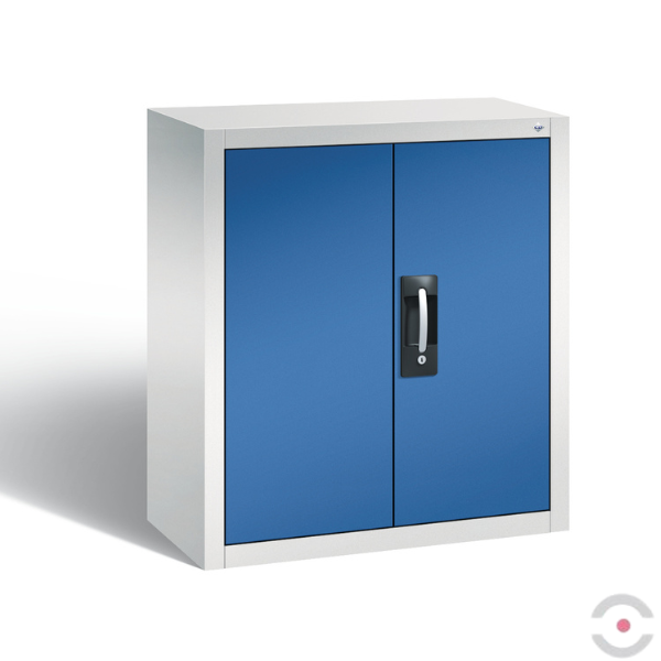 Szafka warsztatowa S, wisząca, 3 półki, drzwi dwuskrzydłowe, W*S*G 830*700*300 mm, szary/niebieski