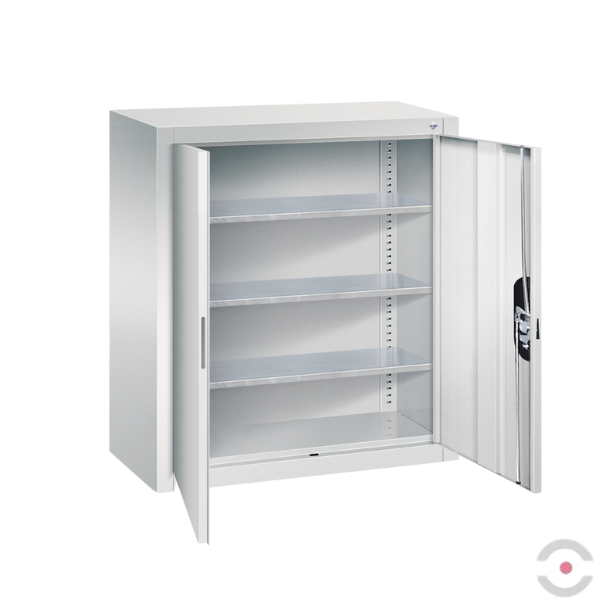 Szafka warsztatowa S, wisząca, 3 półki, drzwi dwuskrzydłowe, W*S*G 830*700*300 mm, szary