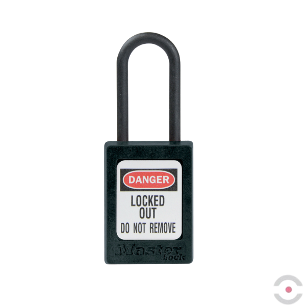 Kłódka bezpieczeństwa (Ex), korpus i kabłąk kompozytowy 4.76 mm, klucz KD, b/przytrzymania, czarna