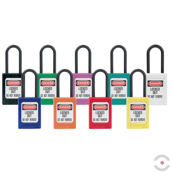 Kłódka bezpieczeństwa (Ex), korpus i kabłąk kompozytowy 4.76 mm, klucz KD, b/przytrzymania, żółta