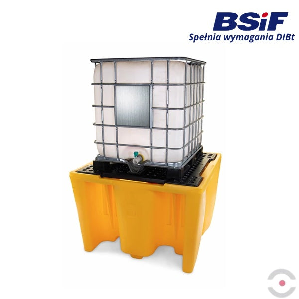 Wanna wychwytowa polietylenowa Topserw 1120 l, IBC 1*1000 l, kratownica, żółty, MEGA