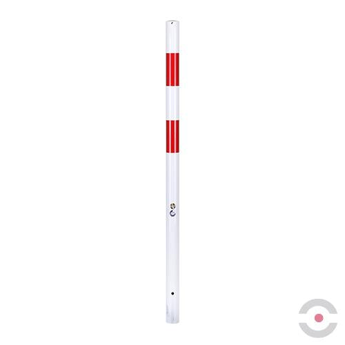 Słupek O 60 mm z oczkami, wysoki, biało-czerwony